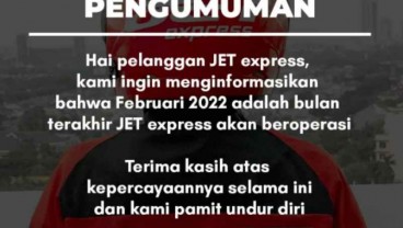 Akhiri Layanan, JET Express Umumkan Berhenti Beroperasi Bulan Ini 