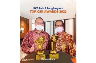 Komitmen TJSL PKT Raih Dua Penghargaan TOP CSR Awards 2022