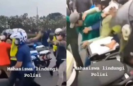 Viral Video Mahasiswa Lindungi Polisi yang Dikeroyok saat Demo 11 April
