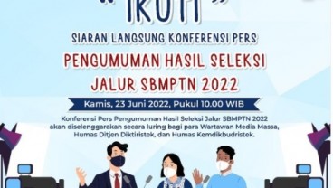 Link Siaran Langsung Keterangan Pengumuman Hasil SBMPTN 2022 oleh LTMPT