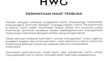 Ada Promo Minuman Gratis untuk Muhammad dan Maria, Holywings: Dibuat Tanpa Sepengetahuan Manajemen