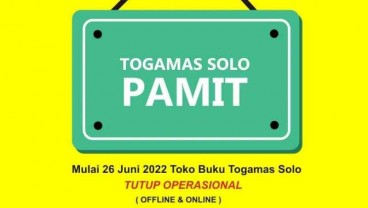 Toko Buku Togamas Solo Resmi Tutup Operasional Hari Ini