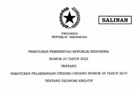 Jokowi Teken PP Nomor 24/2022: Pelaku Ekonomi Kreatif Bisa Dapat Insentif