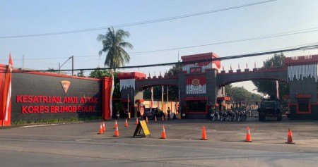 Kondisi Mako Brimob Kepala Dua, Depok, Jawa Barat pada Minggu (7/8/2022) usai penangkapan Irjen Ferdy Sambo/Bisnis-Lukman Nur Hakim 