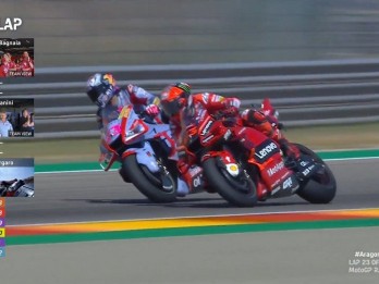 Hasil MotoGP Aragon: Bastianini Salip Pecco di Lap Terakhir, Marquez-Quartararo Crash