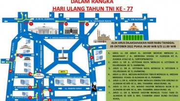 HUT ke-77 TNI, Simak Rekayasa Lalu Lintas Sekitar Monas dan Istana Negara