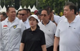 Puan dan Airlangga Jalan Sehat di Monas