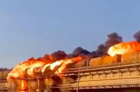 Jembatan Kerch, Penghubung Krimea ke Rusia Terbakar