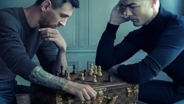 Unik! Bidak Catur Ronaldo vs Messi Mirip Final Kejuaraan Grand Master 2017