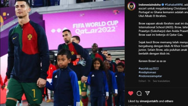 Bocah Indonesia Jadi Player Escort Ronaldo di Pertandingan Portugal Vs Ghana