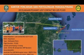 Helikopter P1103 Hilang, Polri Fokuskan Pencarian…