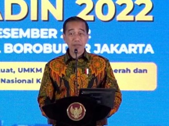 Ruangan Rapimnas Kadin Ada Nuansa Kuning, Jokowi Berseloroh Soal Golkar