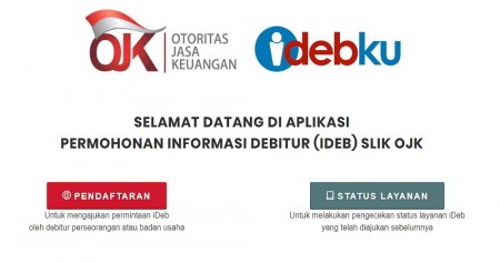 Tampilan situs iDebKu OJK untuk mengecek status BI Checking via https://idebku.ojk.go.id/