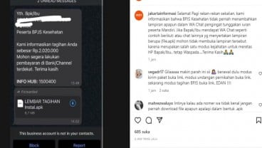 Waspada WA Atas Nama BPJS Kesehatan yang Bisa Retas m-Banking