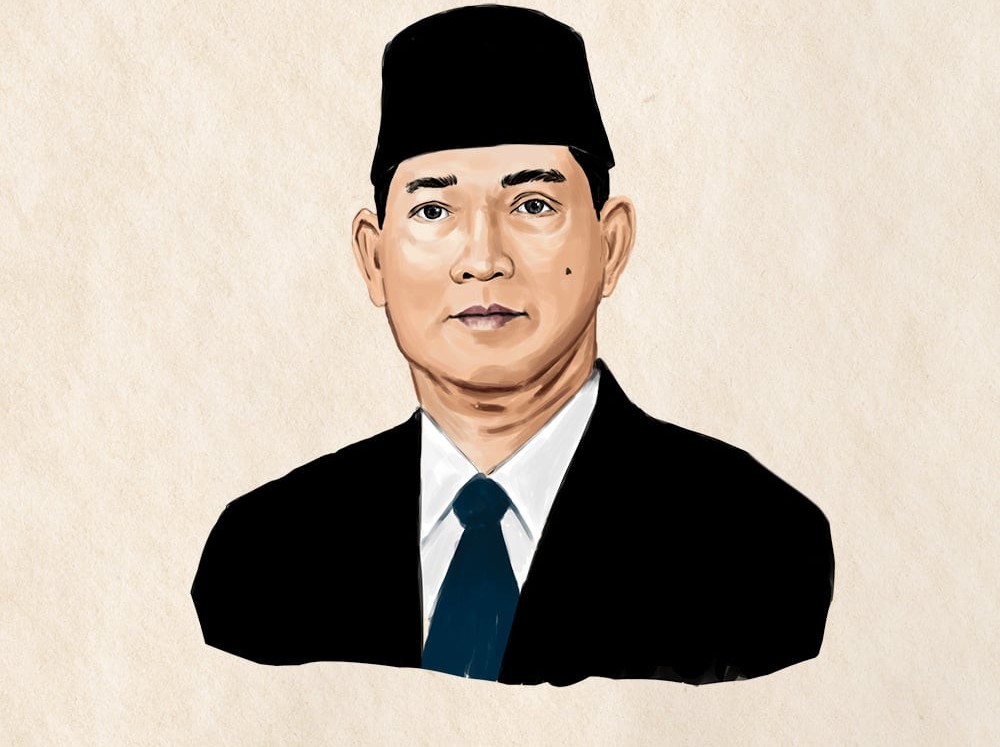 Sketsa Jenderal TNI Try Sutrisno./Grafis: Afandi - Bisnis