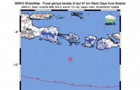 Gempa Tektonik Dangkal di Selatan Bali Tak Memicu Tsunami