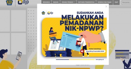 Tampilan situs djponline.pajak.go.id untuk pelaporan SPT Tahunan.