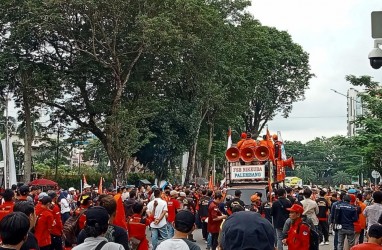 Ratusan Buruh Sumsel Gelar Aksi, Sampaikan Lima Tuntutan Ini