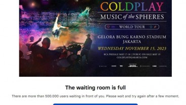 War Tiket Coldplay Jakarta 20 Menit Pertama, Sudah Lebih dari 500.000 User di Waiting Room!