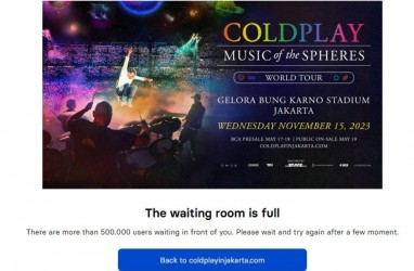 War Tiket Coldplay Jakarta 20 Menit Pertama, Sudah Lebih dari 500.000 User di Waiting Room!