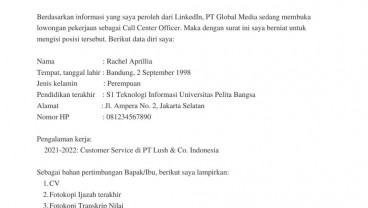 5 Contoh Surat Lamaran Kerja di PT yang Benar, Auto Dilirik HRD