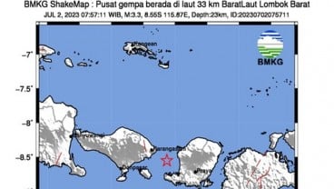 Gempa Magnitudo 3,4 Guncang Lombok