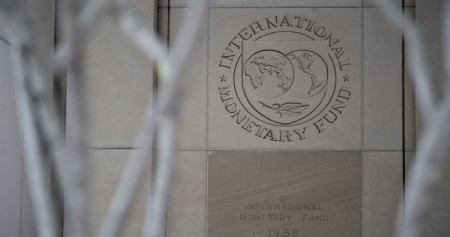 Kantor pusat Dana Moneter Internasional (IMF) di Washington D.C., AS/ Bloomberg - Andrew Harrer