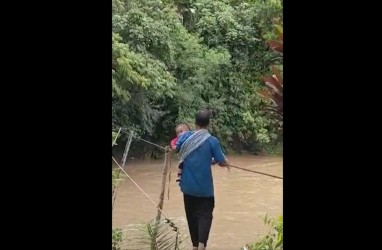 Viral Bapak Gendong Balita Meniti Jembatan Tali, Susi Pudjiastuti Ikut Komentar