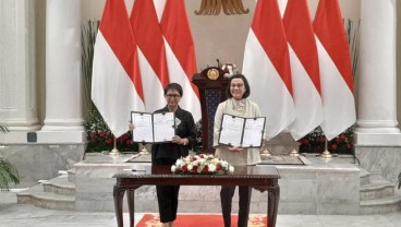 Menlu Retno dan Menkeu Sri Mulyani Teken MoU  Kerja Sana Mendorong UMKM Go Global