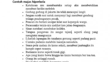 Contoh Majas Hiperbola dan Artinya yang Wajib Diketahui