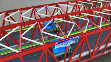 Jembatan Baja Terpanjang di Tol Trans Sumatra Rampung Uji Laik Fungsi