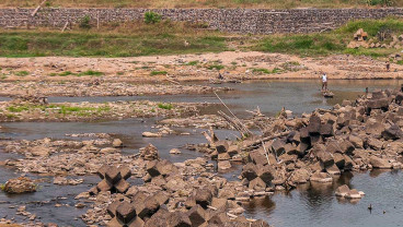 Sungai Ciberang-Ciujung di Banten Mulai Mengering Akibat Musim Kemarau