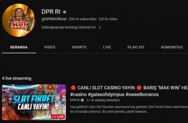 Akun Youtube DPR Tampilkan Live Judi Online, Netizen Banjiri Komentar