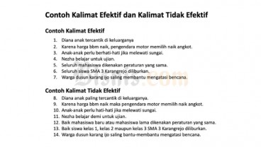 14 Contoh Kalimat Efektif, Pengertian dan Ciri-cirinya