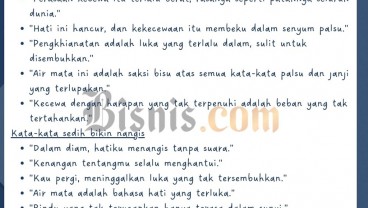 60 Kata-Kata Sedih yang Menyentuh Hati, Kecewa dan Bikin Nangis