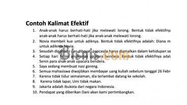 70 Contoh Kalimat Efektif Lengkap dengan Penjelasannya