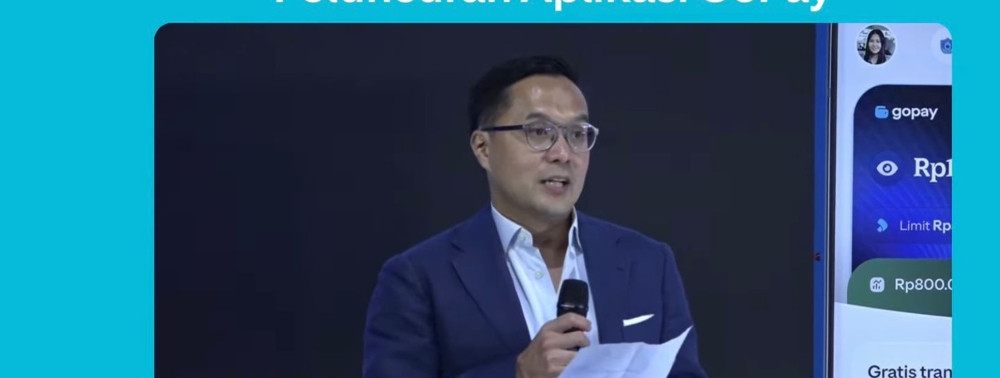 CEO GOTO Group, Patrick Walujo dalam acara peluncuran aplikasi Gopay di Jakarta, Rabu (26/7/2023) - Youtube Gopay.