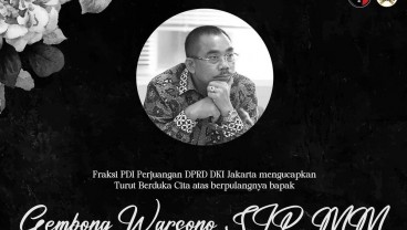 Ketua Fraksi PDIP DPRD DKI Jakarta Gembong Warsono Meninggal Dunia