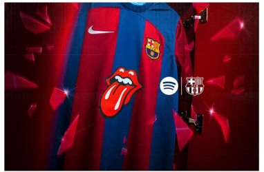 Barcelona Bakal Tampilkan Logo Ikonik Rolling Stones di Jerseynya, Begini Tampilannya