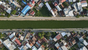 Kanal di Makassar Mulai Dipenuhi Tanaman Eceng Gondok