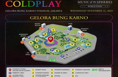 Ini Peta Cara Masuk ke Konser Coldplay, Lokasi Toilet, dan Area Photobooth