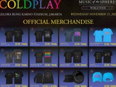 Simak 17 Merchandise Konser Coldplay Jakarta