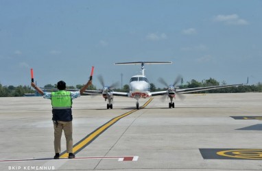 Pesawat Mendarat Perdana di Bandara Dhoho Kediri, Uji Coba Serupa Diulang Pekan Depan