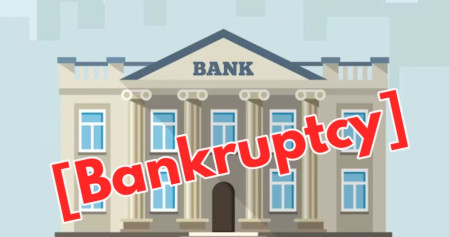 Ilustrasi bank bangkrut./ Freepik