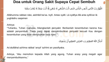 Ucapan Doa untuk Orang Sakit Supaya Cepat Sembuh Menurut Islam