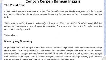 5 Contoh Cerpen Bahasa Inggris Singkat dan Artinya yang Bermakna