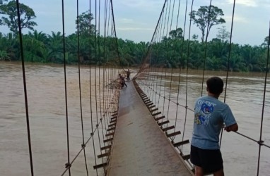Perbaikan 8 Jembatan Gantung yang Putus di Sumsel Hadapi Kendala