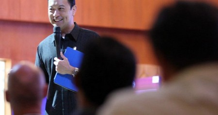 Kepala Badan Koordinasi Penanaman Modal Thomas Lembong memberikan penjelasan pada EuroCham Outlook Ekonomi dan Investasi Indonesia 2019, di Jakarta, Rabu (6/2/2019)./Bisnis-Dedi Gunawan