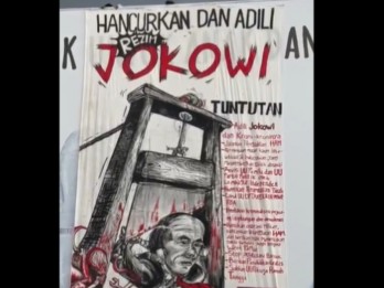 Gejayan Memanggil Jokowi, Mahasiswa Bentangkan Poster 