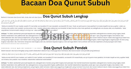 Bacaan doa qunut subuh versi lengkap dan pendek yang bisa dibaca saat sholat subuh untuk mendapatkan banyak manfaat./Bisnis.com